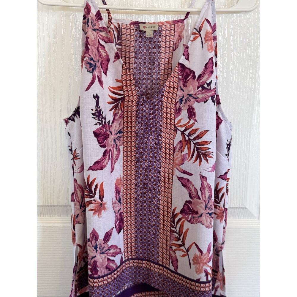 Cremieux Multicolor Floral Print Sleeveless Flowy Blouse Women’s Size Large Boho - Picture 4 of 5